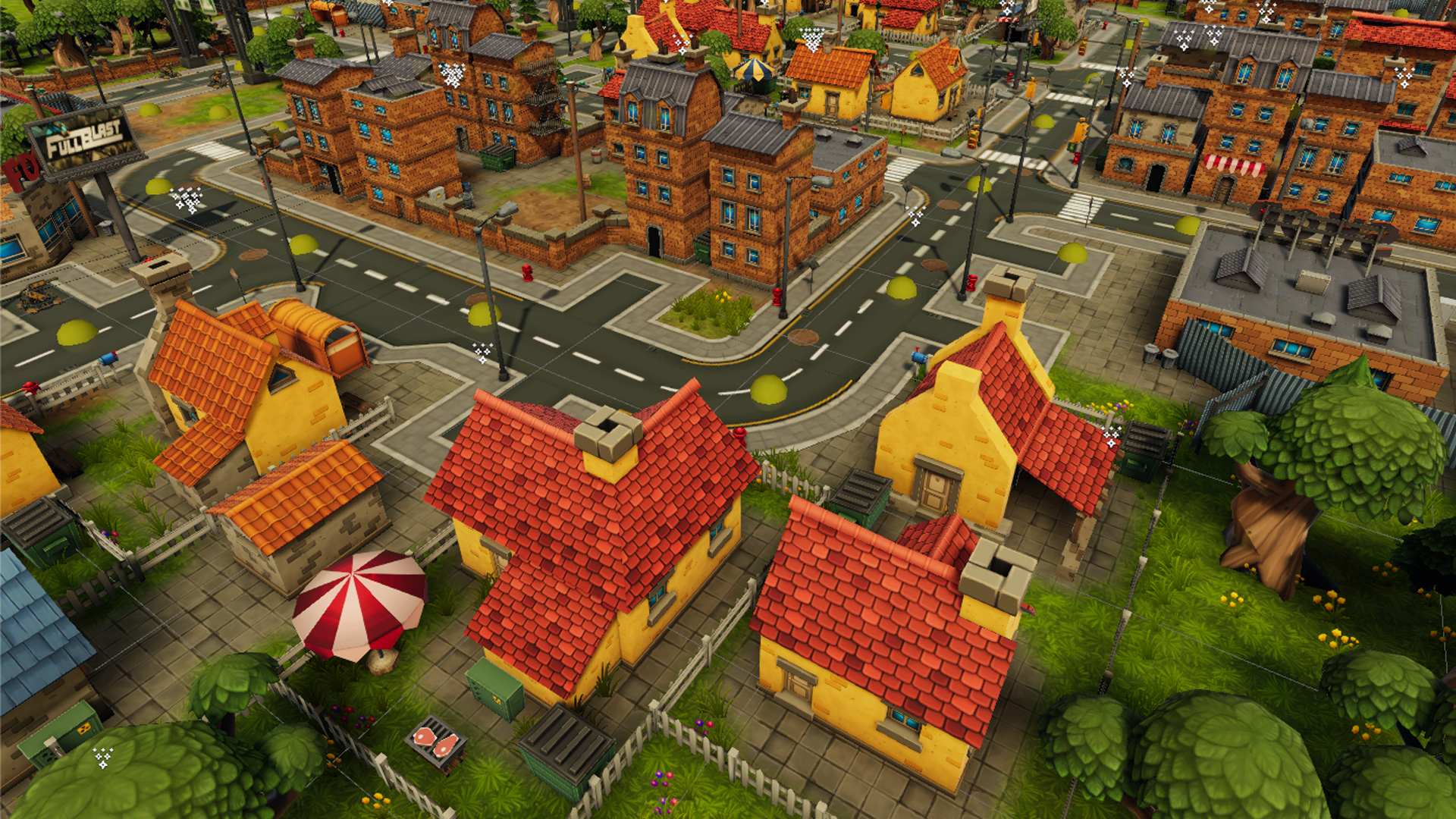 Vista aérea de un escenario urbano de Delta Squad